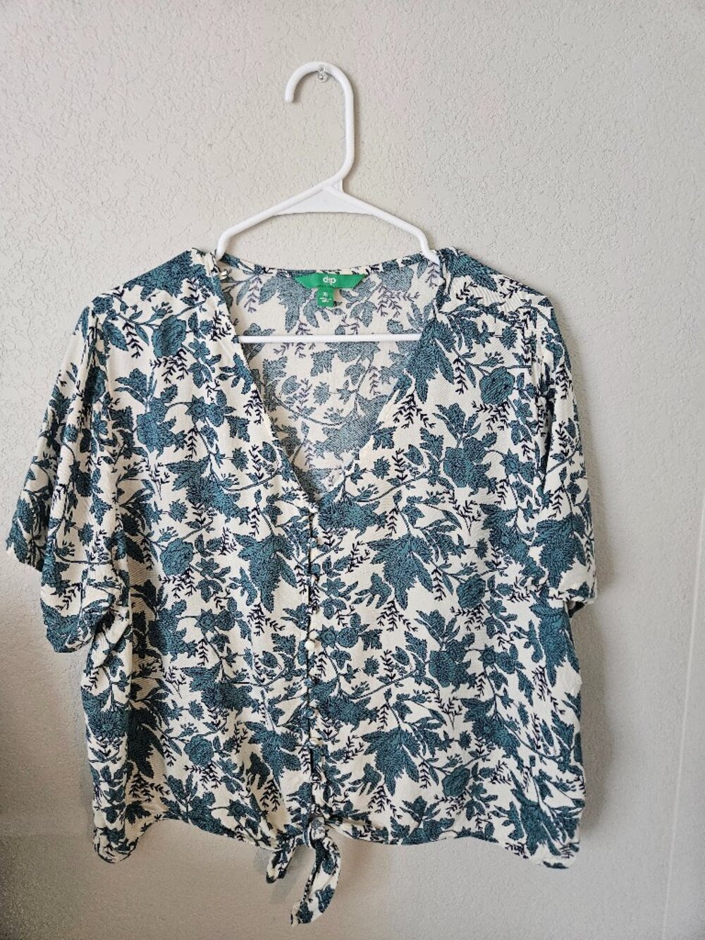Floral Tie Front Blouse